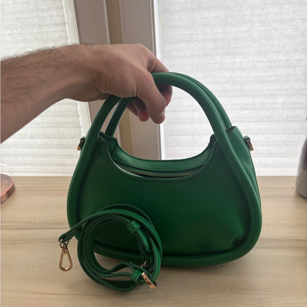‘A New Day’ Elegant Green Handbag faux leather top handle